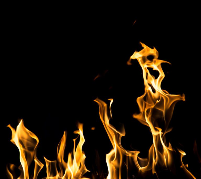 flame on black background