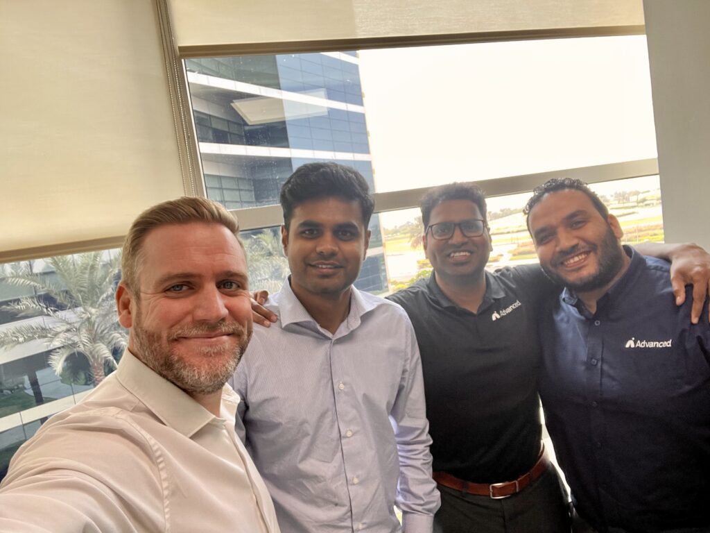 Mike Cottam with Advanced MEA team Sargunan Sellamuthu, Sasi Kumar and Hossam Badwy