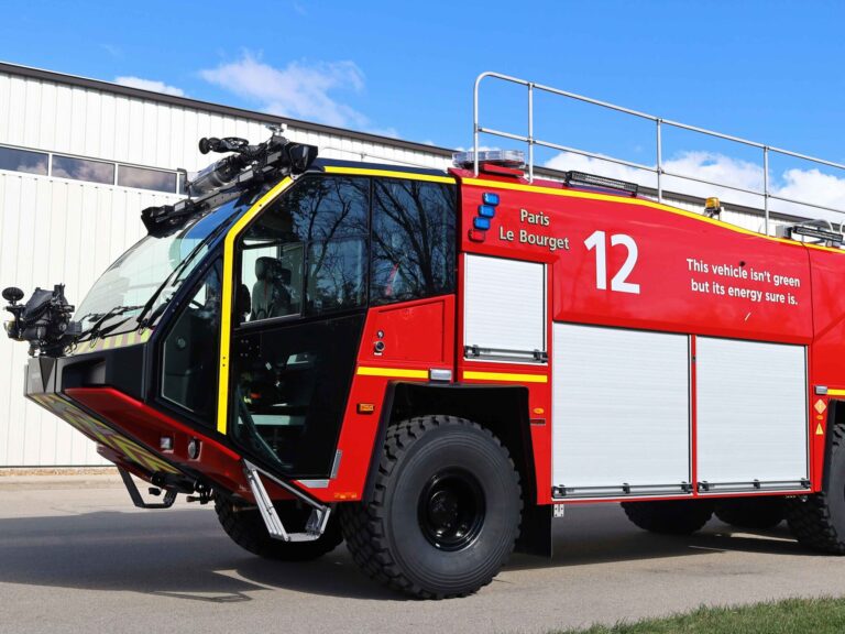 Oshkosh Airport Products Striker Volterra 6x6 Electric ARFF vehicle - Firebuyer.com