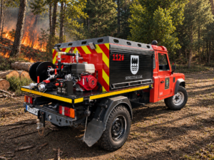 Land Rover Defenders can be transformed into effective wildfire response units through Vallfirest's new Tactical Unit. firebuyer.com