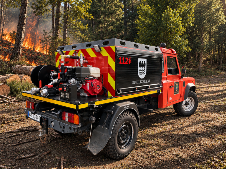 Land Rover Defenders can be transformed into effective wildfire response units through Vallfirest's new Tactical Unit. firebuyer.com